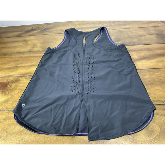Ivivva by Lululemon Girl’s Cut Out Design Tank Top Size 14 Black Purple - Picture 5 of 7